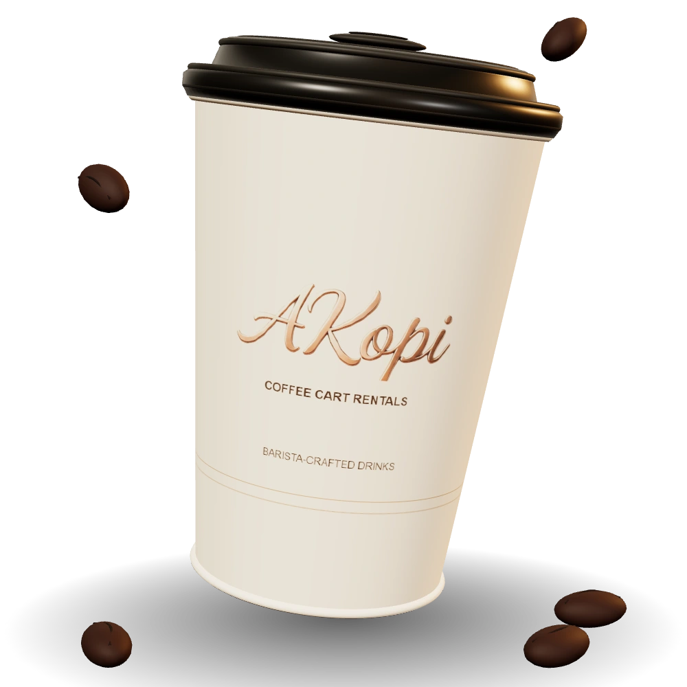 AKopi takeaway coffee cup in warm studio lighting